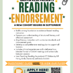 New K-12 Reading Endorsement Cohort Forming Now