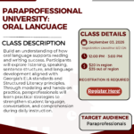 Oral Language: Paraprofessional University