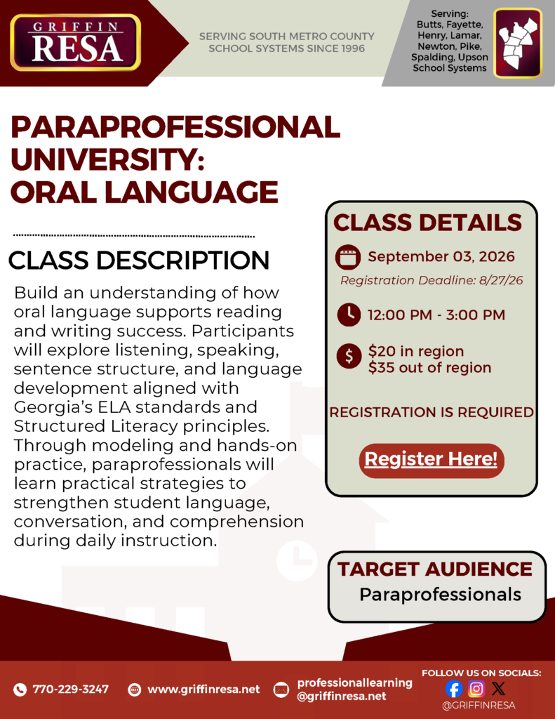 Oral Language: Paraprofessional University