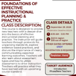 Foundations of Effective Instructional Planning & Practice