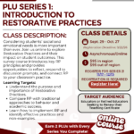 Earn PLUs: An Introduction to Restorative Practices