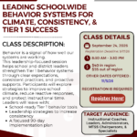 Leading Schoolwide Behavior Systems for Climate, Consistency, and Tier 1 Success