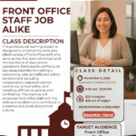 Front Office Staff: Your Role Sets the Tone! November 3rd