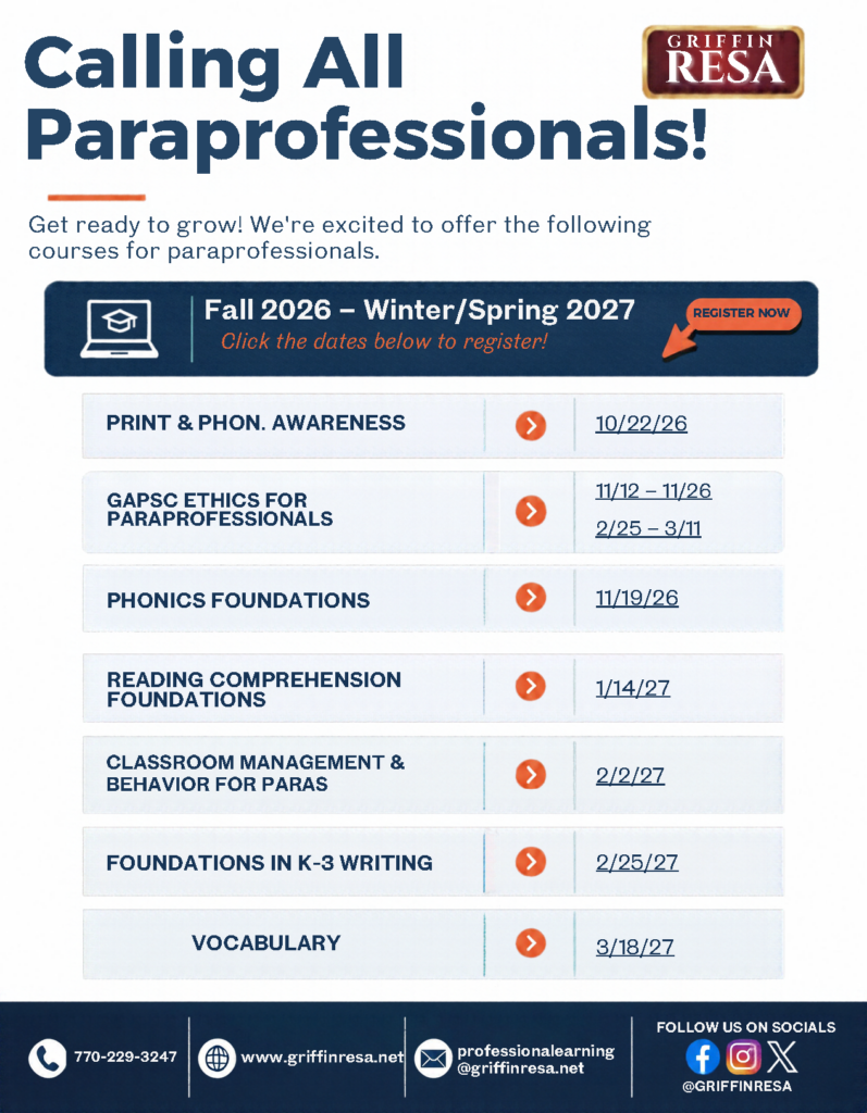 Growing Great Paraprofessionals: Professional Learning Designed for You!